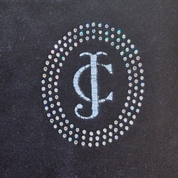 JUICY COUTURE BLACK VELOUR PANTS SIZE L - Picture 2 of 4